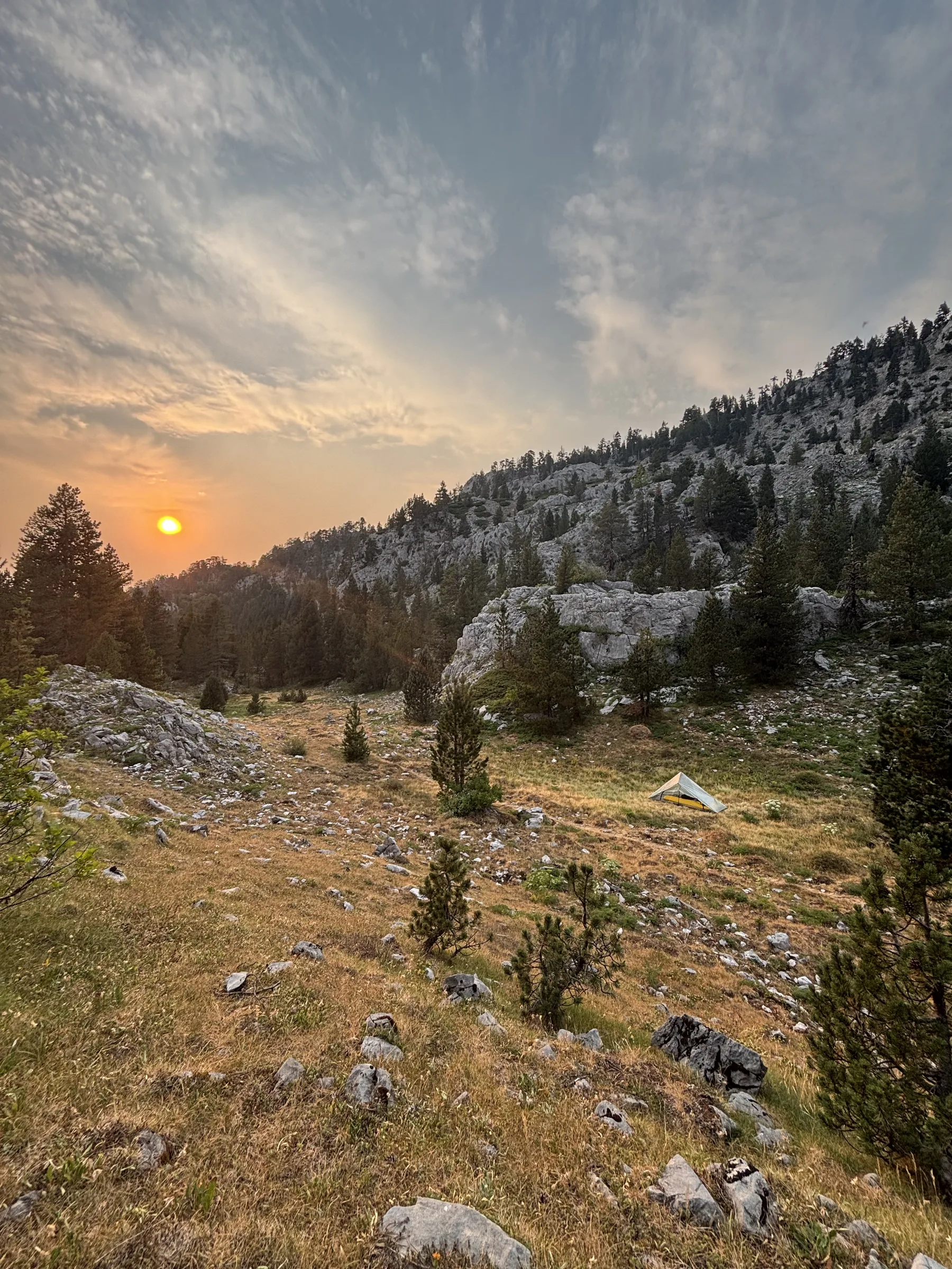 Bivouac au coucher du soleil